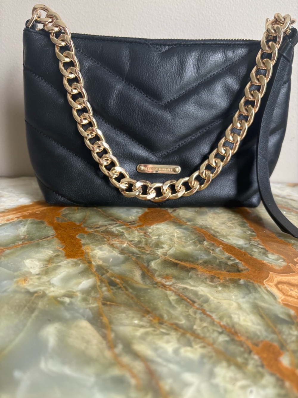 NWOT Rebecca Minkoff Black Crossbody Bag with Gold Chain